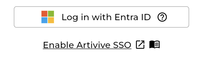 Enable Artivive SSO option shown under the Entra ID login button